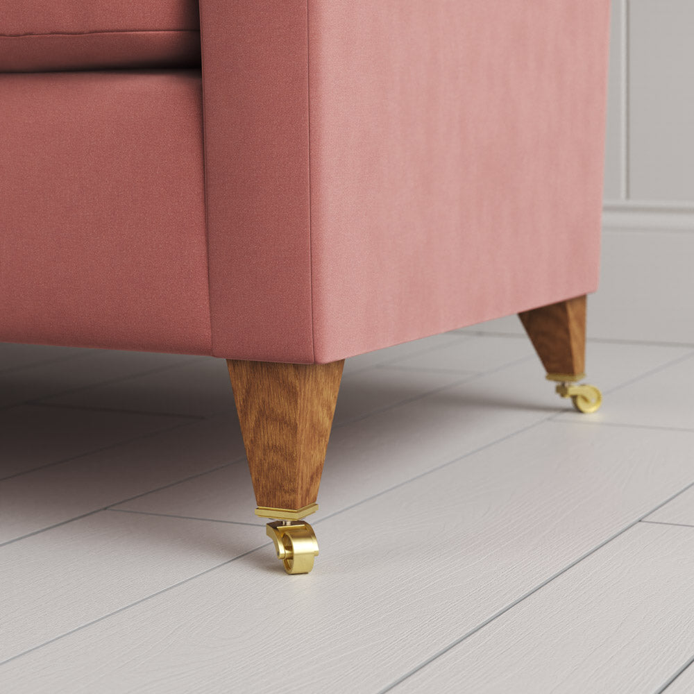  Idler Big Love Seat detail shot of timber leg and caster by NiX. 