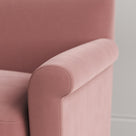 Close-up of the tailored armrest on the Rose velvet Idler by Nix.