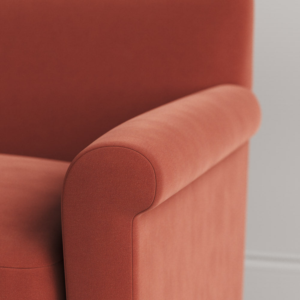  Armrest closeup of Idler 3 Seater Sofa in Intelligent Velvet Sienna 