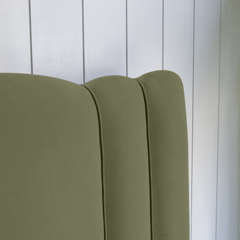  Cloud Nine Upholstered Bed in Intelligent Velvet Green Tea without Valance 