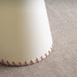  Bright Spark Tall Tapered Lamp Shade in Natural Parchment Stitching closeup - Nicola Harding 