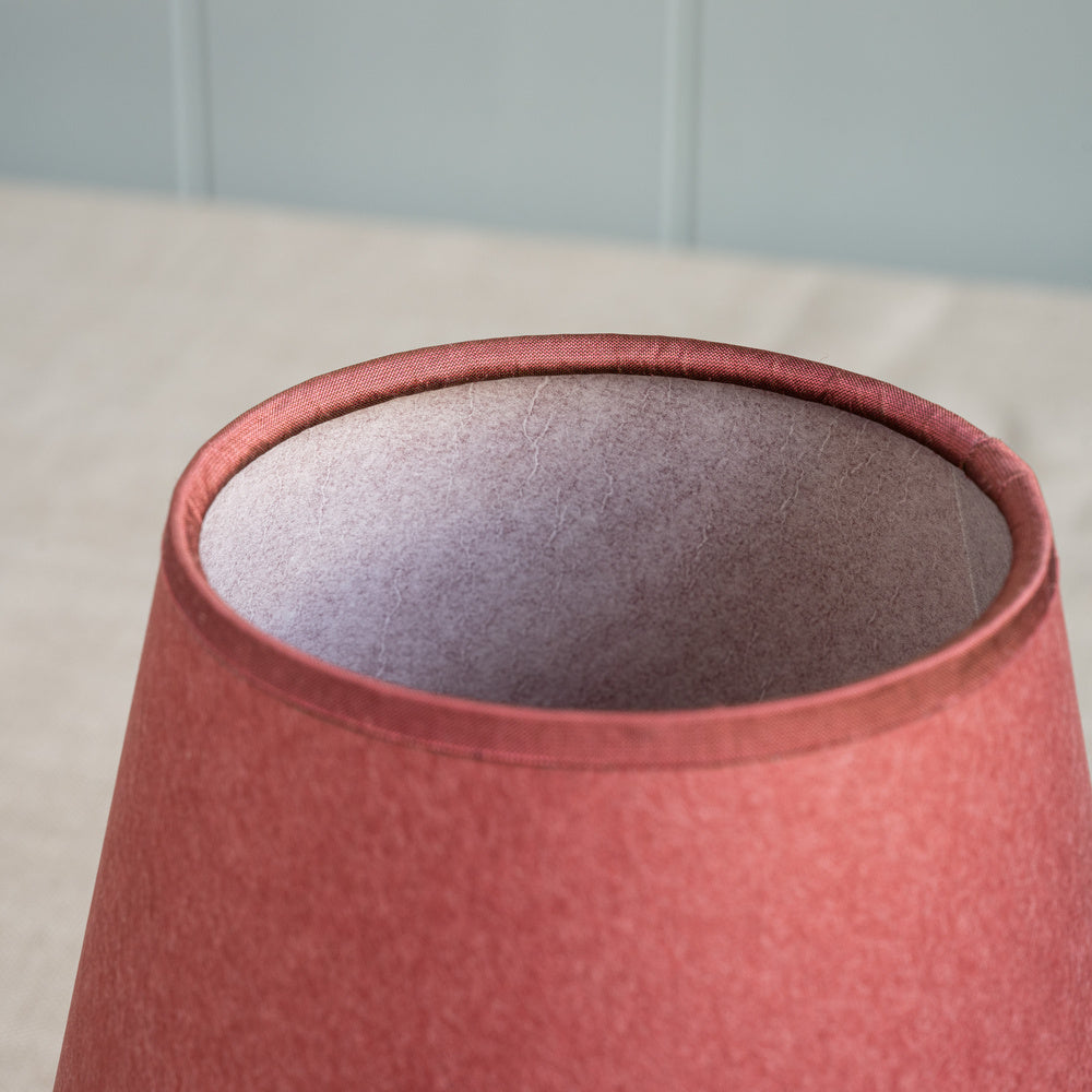  Ditsy Tall Tapered Lamp Shade in Burgundy with Pink Trim 