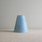  Measurements in 'cm' of Ditsy Tall Tapered Lamp Shade in Dotty Sky Blue, Height is 23cm, Top-Width is 10cm an - Nicola Harding Bottom, Width is 20cm - By NiX 