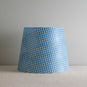  Humbug Straight Empire Batik Paper Lamp Shade in Dotty Sky Blue, Beautiful Front View - Nicola Harding 