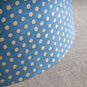  Humbug Straight Empire Batik Paper Lamp Shade in Dotty Sky Blue, Closeup - Nicola Harding 