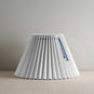  Sunburst Concertina Natural Pleat Lamp Shade with Peacock Blue Cord - NiX 