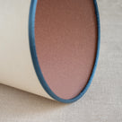 To The Point Paper Empire Lamp Shade in Soft White with Peacock Blue Trim