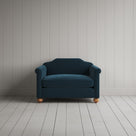 Front View of Dolittle Love Seat in Intelligent Velvet Aegean