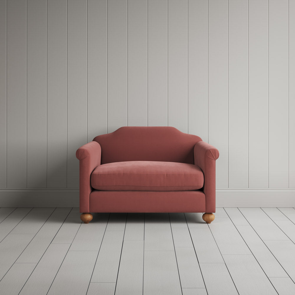  Front View of Dolittle Love Seat in Intelligent Velvet Damson 