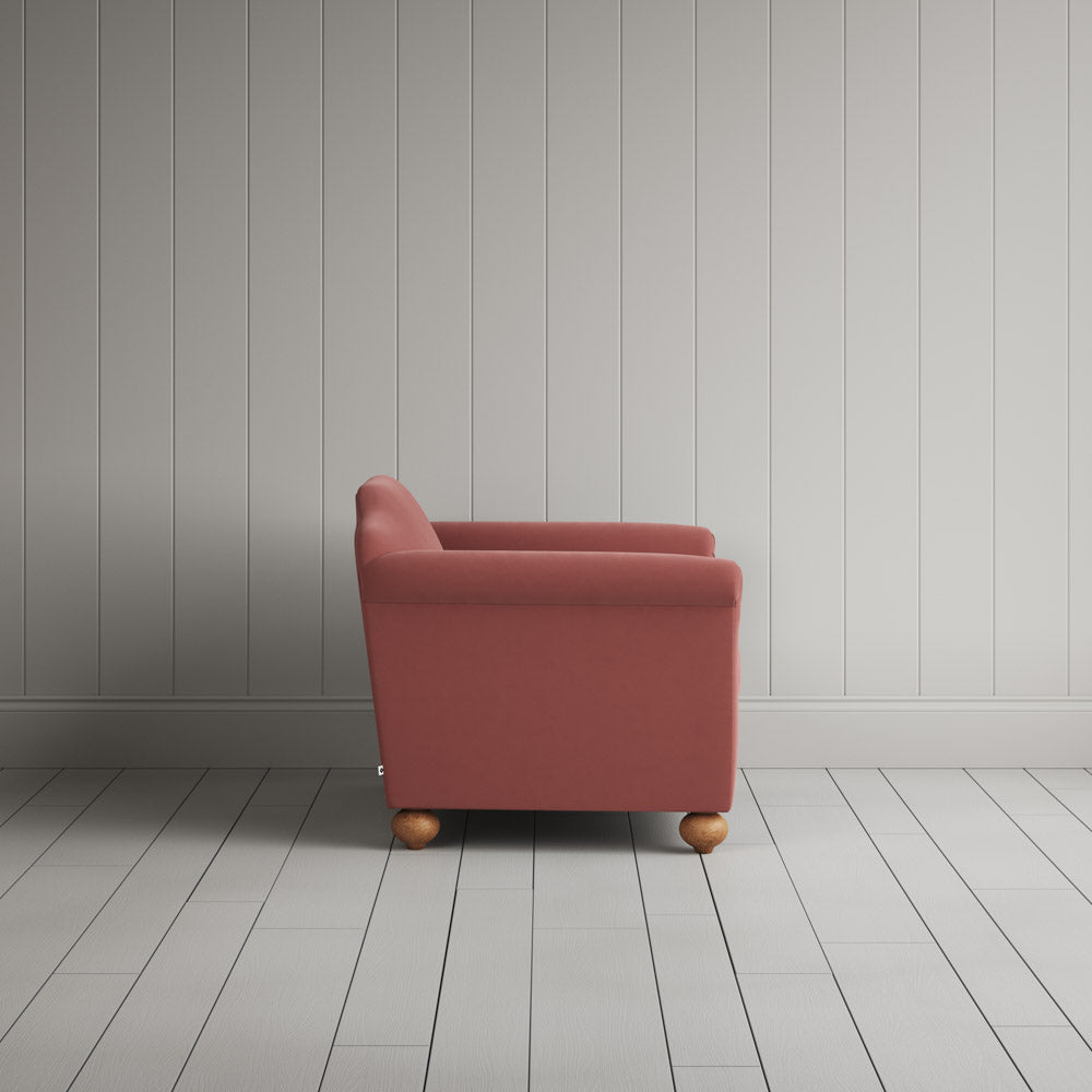  Side View of Dolittle Love Seat in Intelligent Velvet Damson 