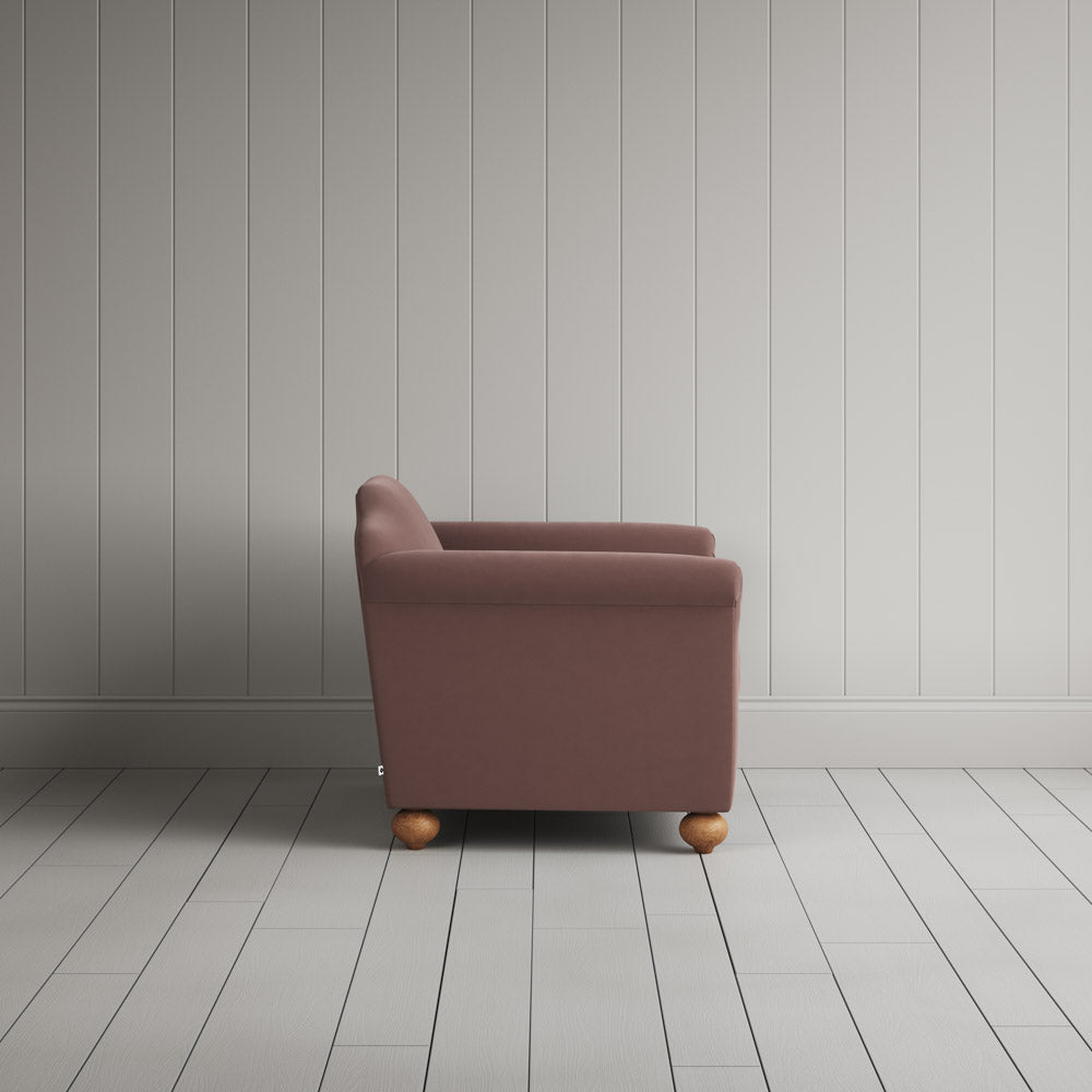  Side View of Dolittle Love Seat in Intelligent Velvet Dusky Pink 