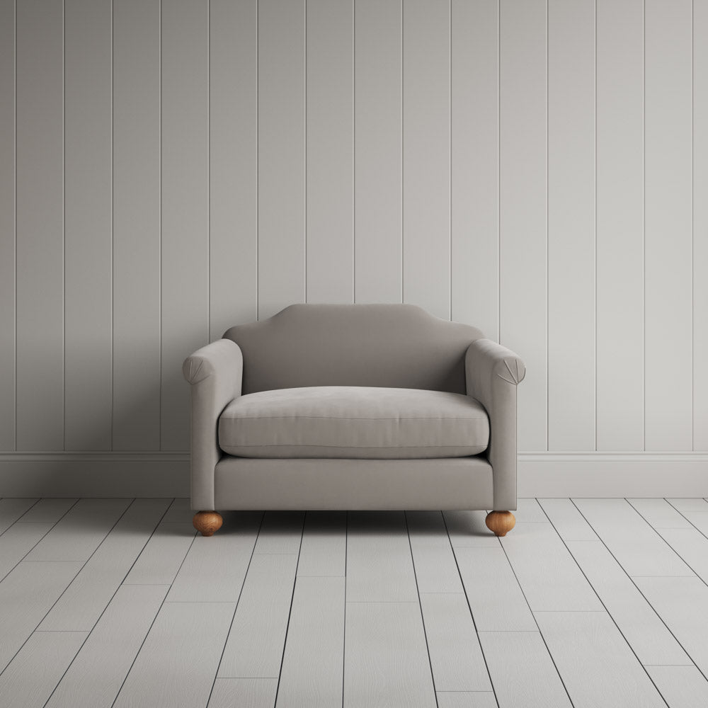 Dolittle Love Seat in Intelligent Velvet Moonstone
