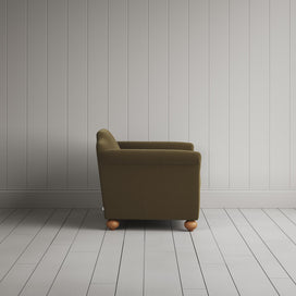 Side View of Dolittle Love Seat in Intelligent Velvet Sepia