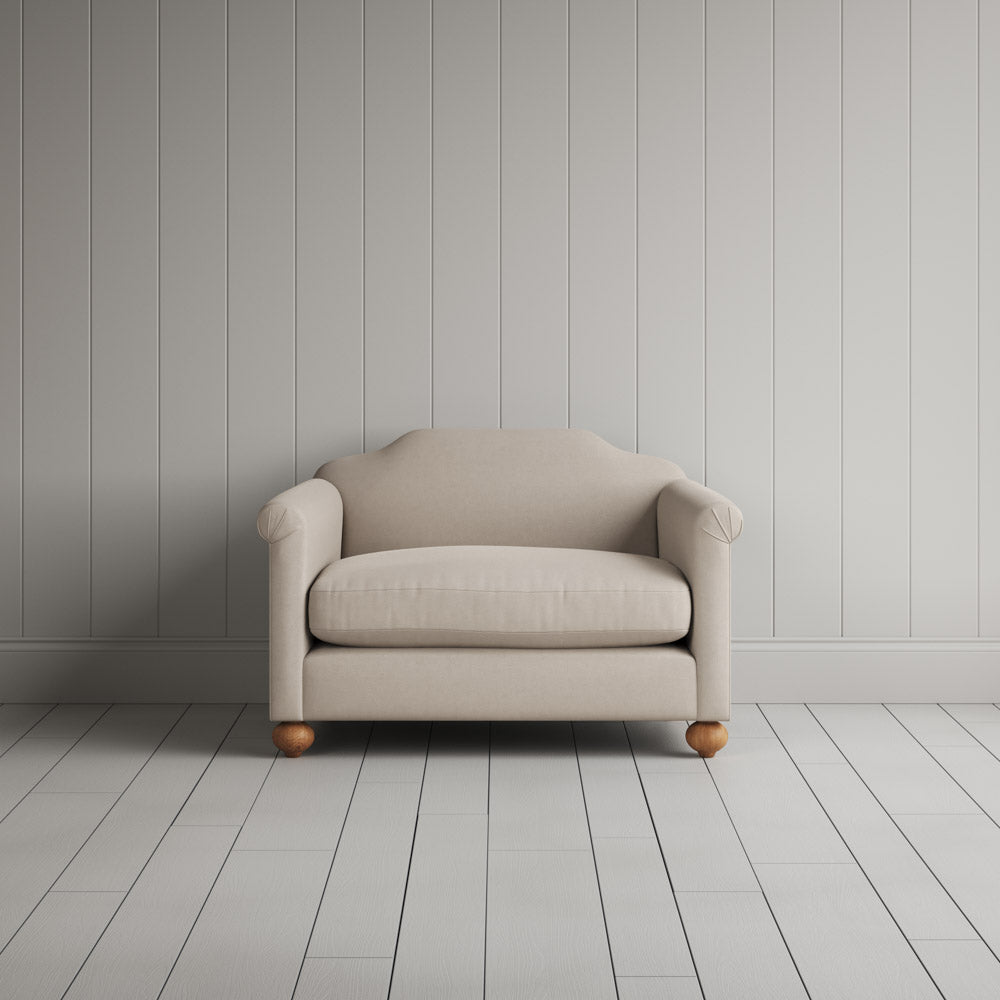  Dolittle Love Seat in Laidback Linen Dove front view 