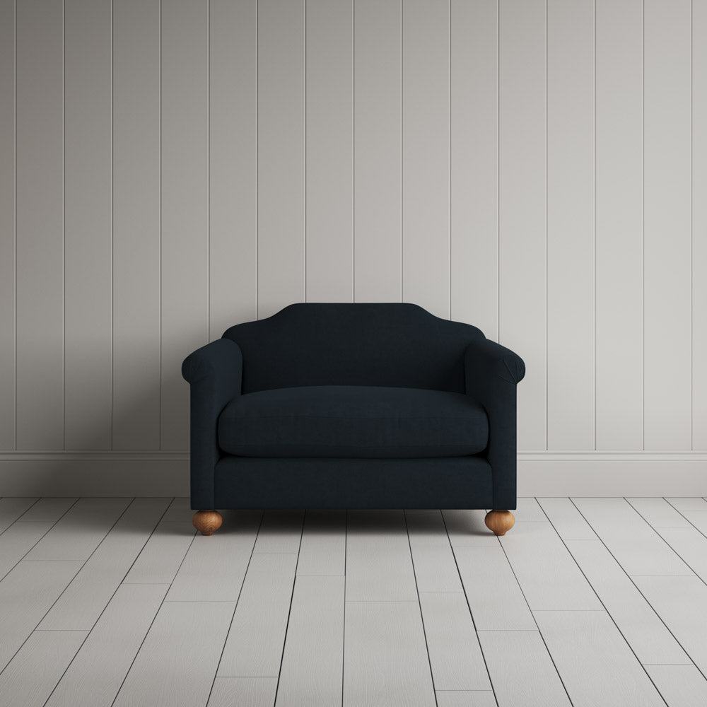  Black Dolittle Love Seat in Laidback Linen 