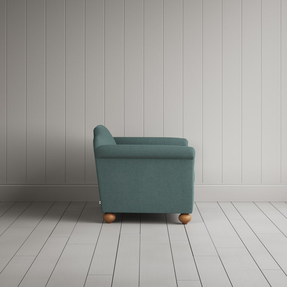 Side Profile of Dolittle Love Seat in Laidback Linen Mineral