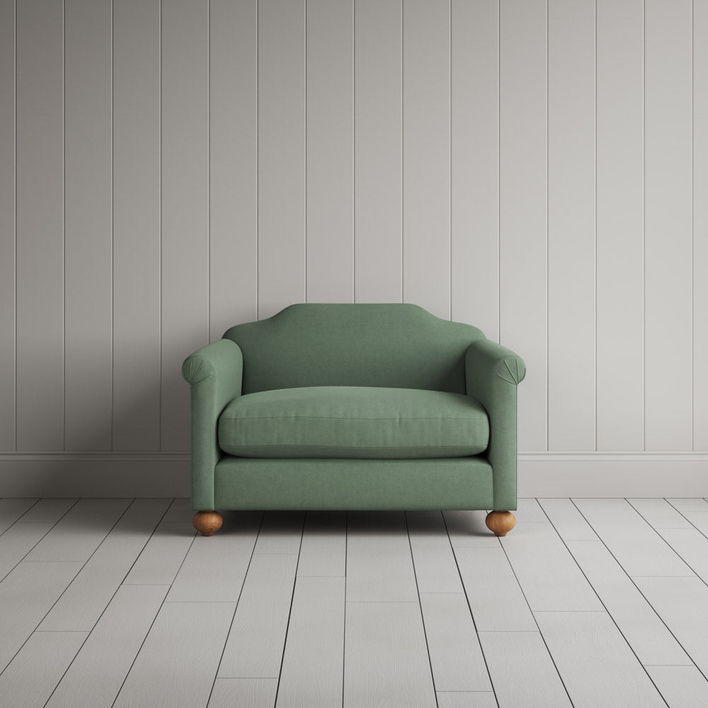  Front View of Dolittle Love Seat in Laidback Linen Moss 
