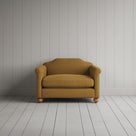 Front View of Dolittle Love Seat in Laidback Linen Ochre
