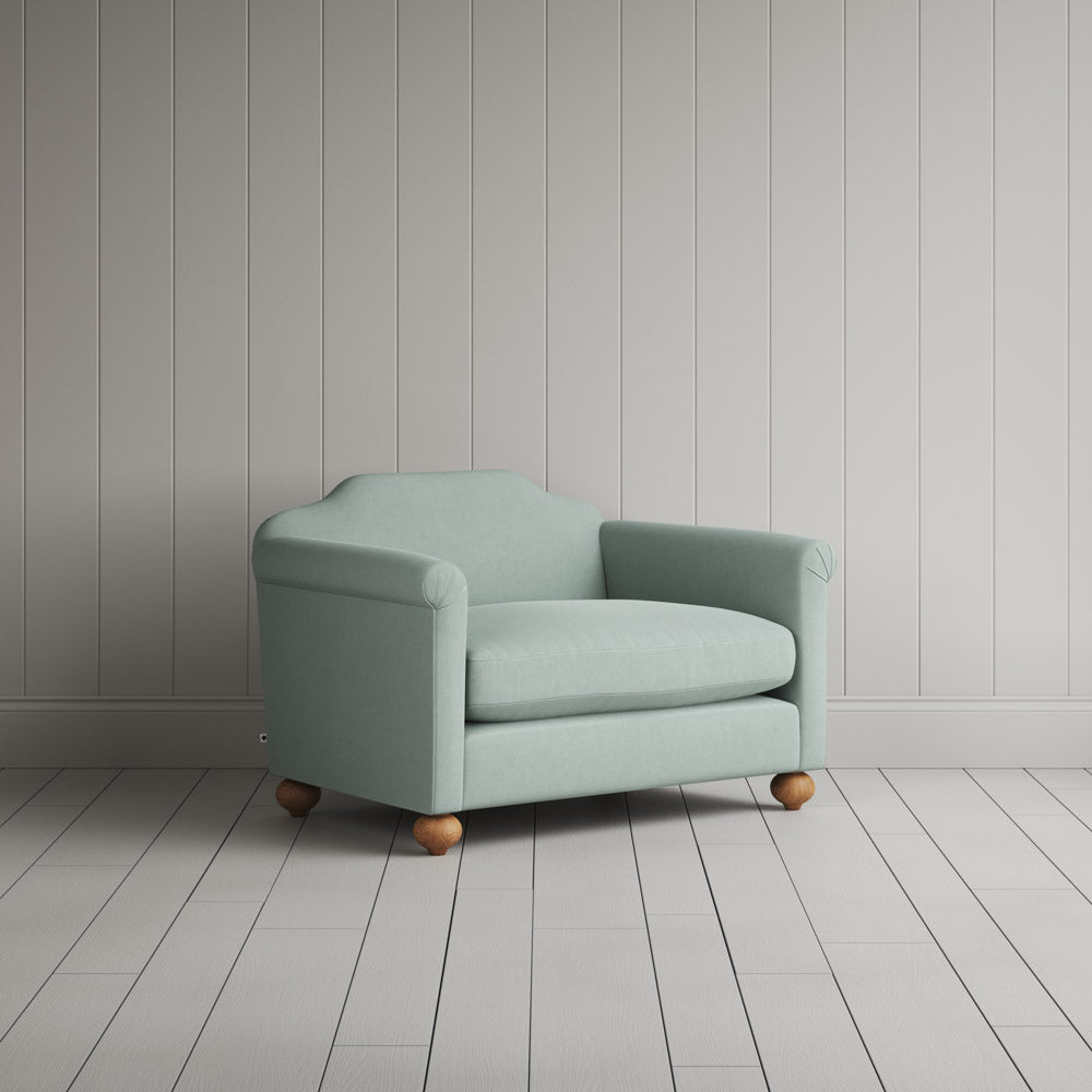  Dolittle Love Seat in Laidback Linen Sky angled view - NiX Furniture 