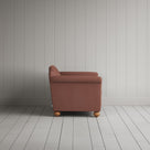 Side View of Dolittle Love Seat in Laidback Linen Sweet Briar