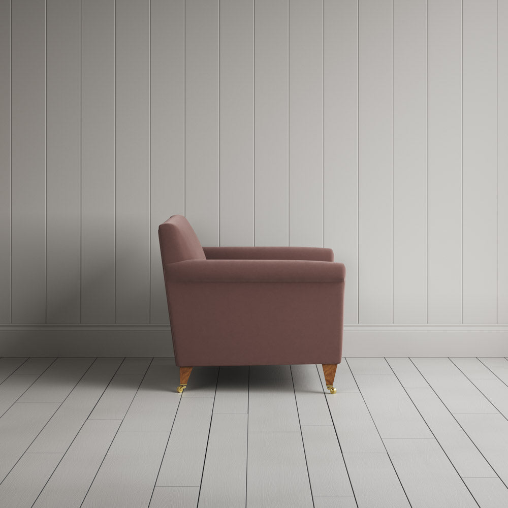  Side View of Idler Love Seat in Intelligent Velvet Dusky Pink 