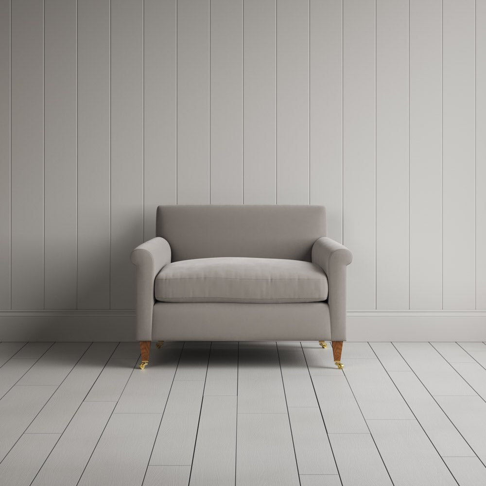 Front view of Idler Love Seat in Intelligent Velvet Moonstone 