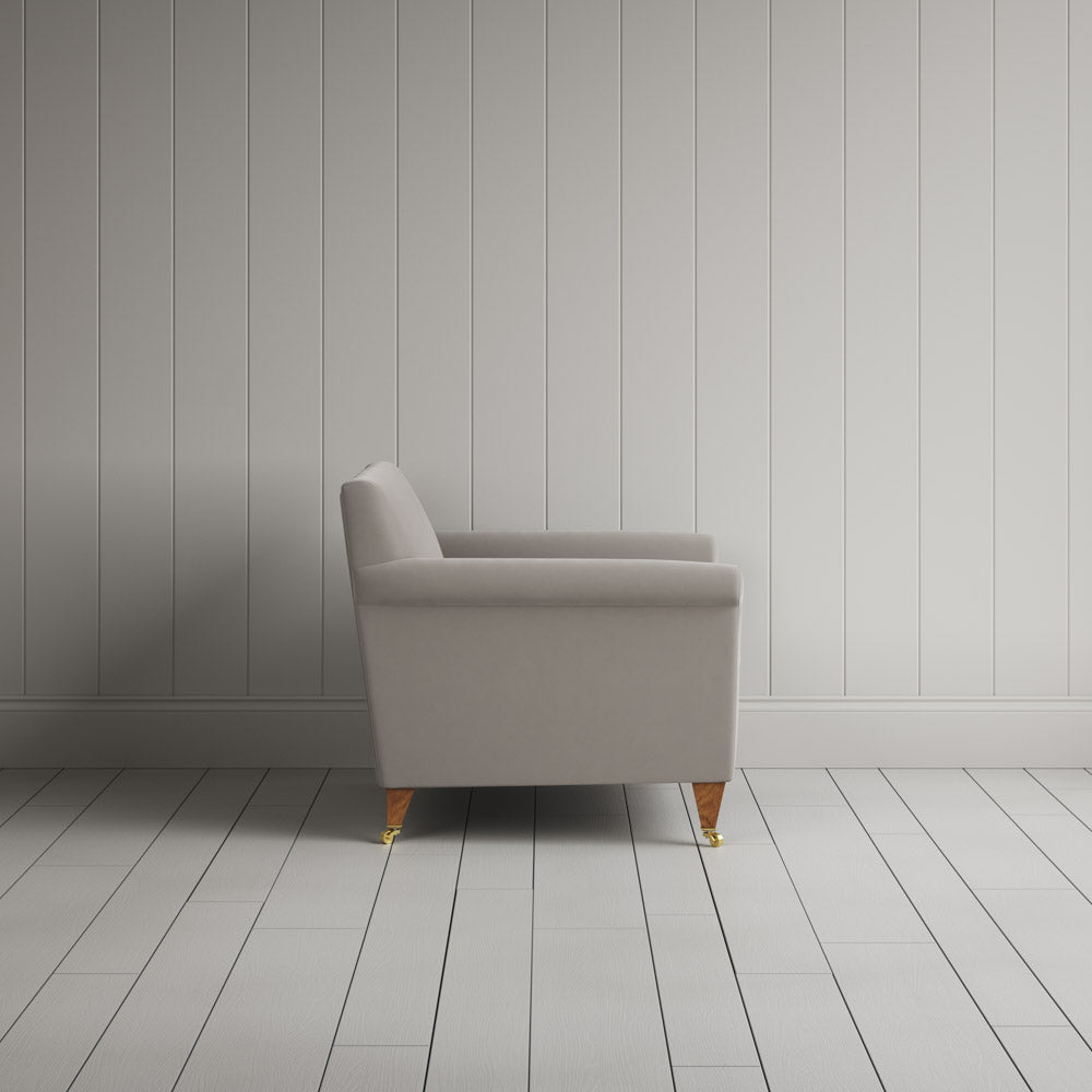 Side profile of Idler Love Seat in Intelligent Velvet Moonstone 