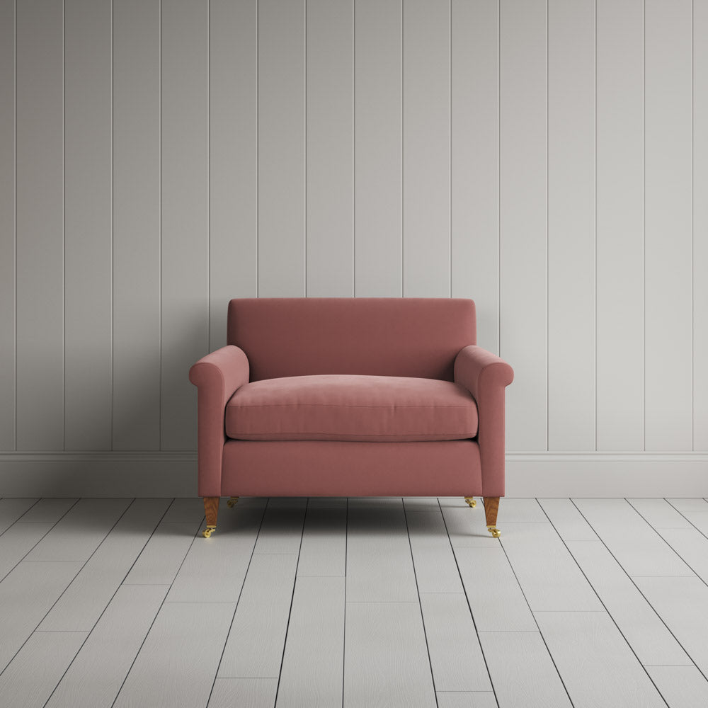  Front view of Idler Love Seat in Intelligent Velvet Rose 