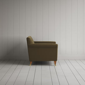 Side profile of Idler Love Seat in Intelligent Velvet Sepia