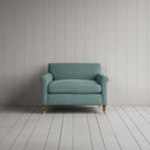 Front view of Idler Love Seat in Laidback Linen Cerulean