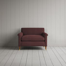 Front view of Idler Love Seat in Laidback Linen Damson