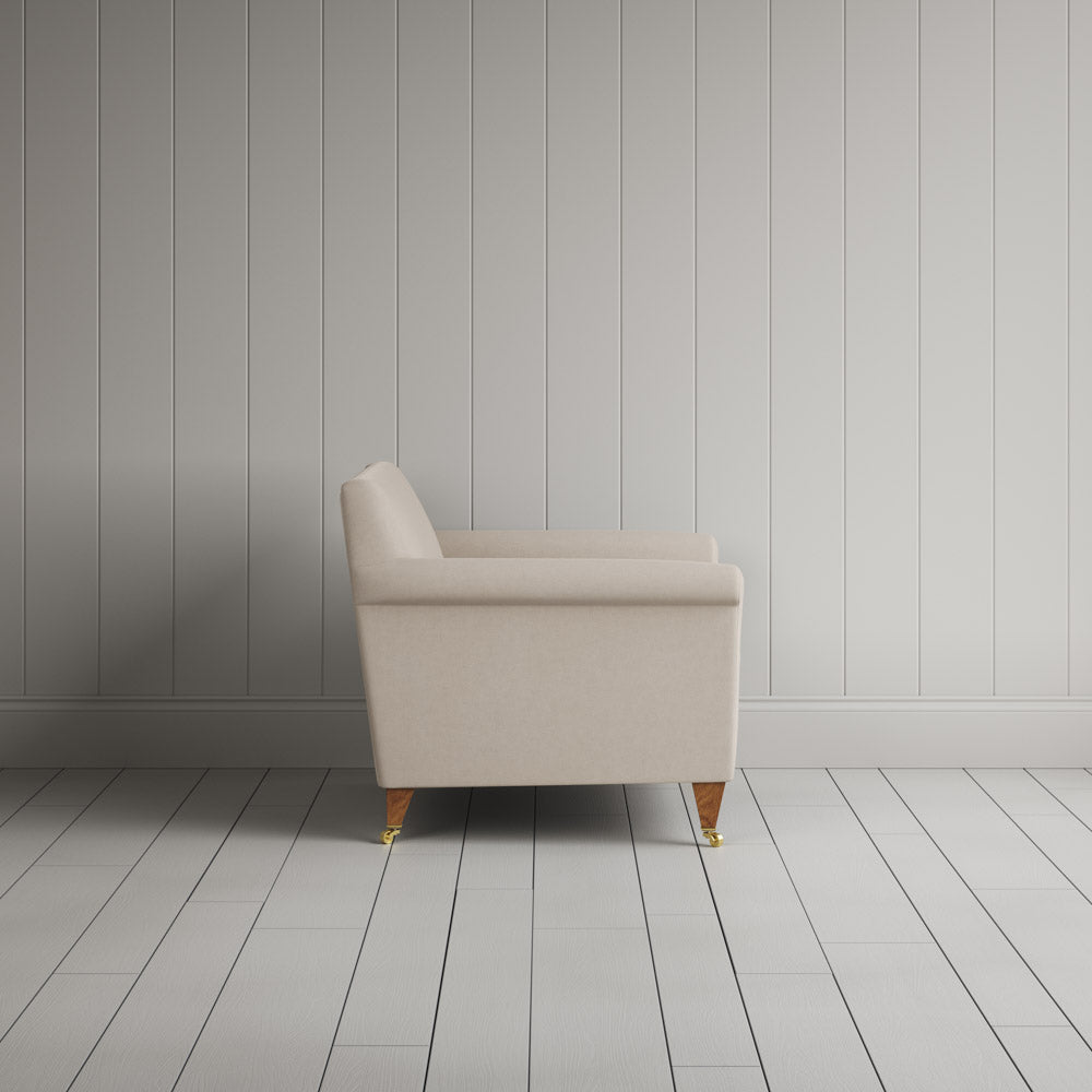 Side profile of Idler Love Seat in Laidback Linen Dove