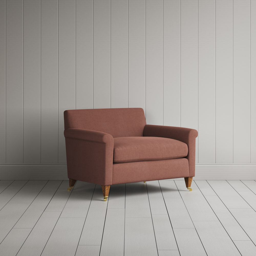 Idler Love Seat in Laidback Linen Sweet Briar