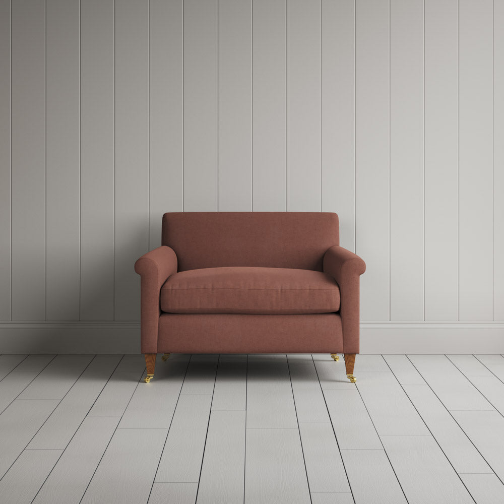  Front View of Idler Love Seat in Laidback Linen Sweet Briar 