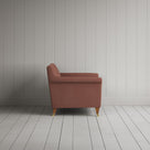 Side View of Idler Love Seat in Laidback Linen Sweet Briar