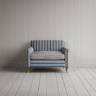 Idler Love Seat in Regatta Blue Frame and Ticking Blue Brown Seat front view