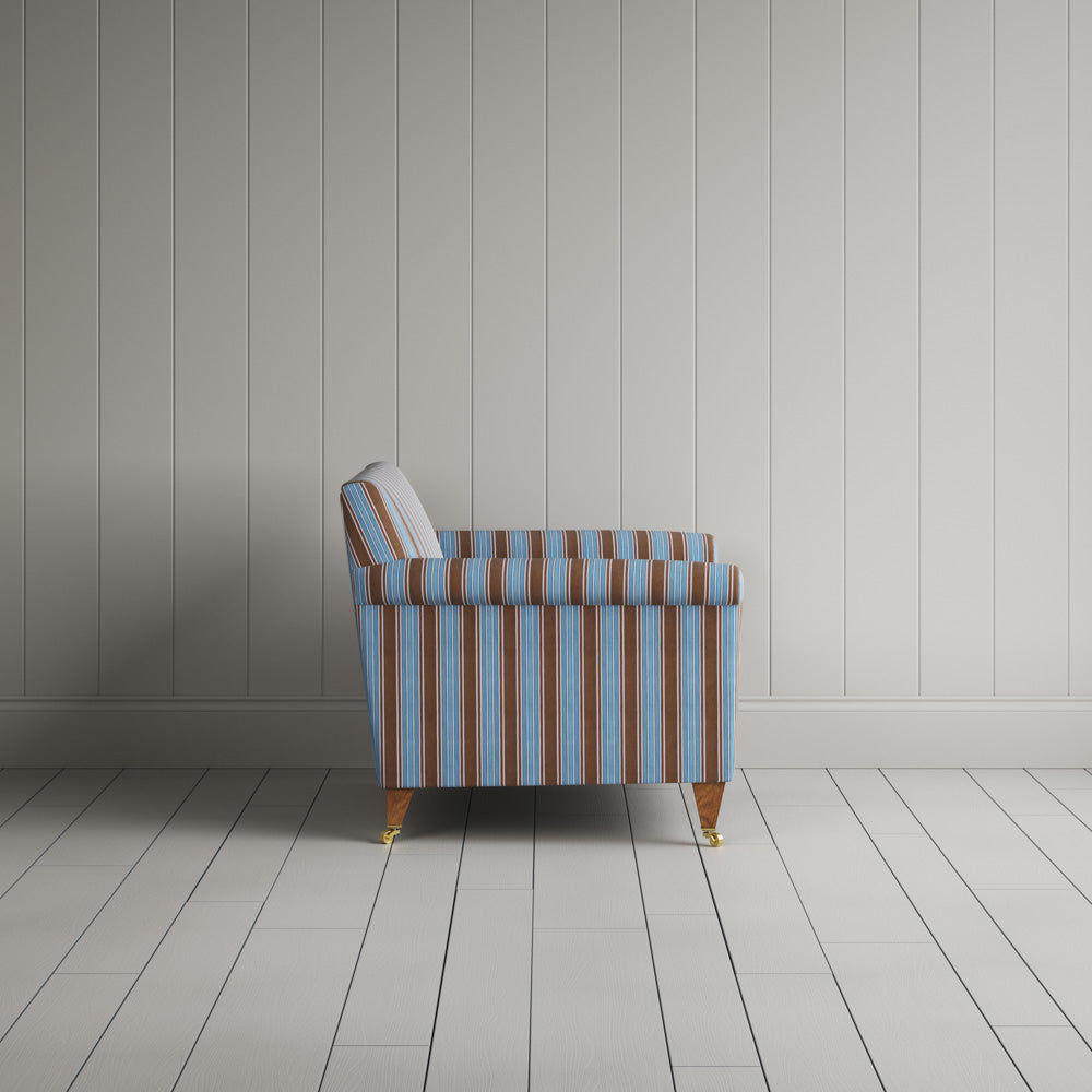 Idler Love Seat in Regatta Blue Frame and Classic Corduroy Tobacco Seat side  view