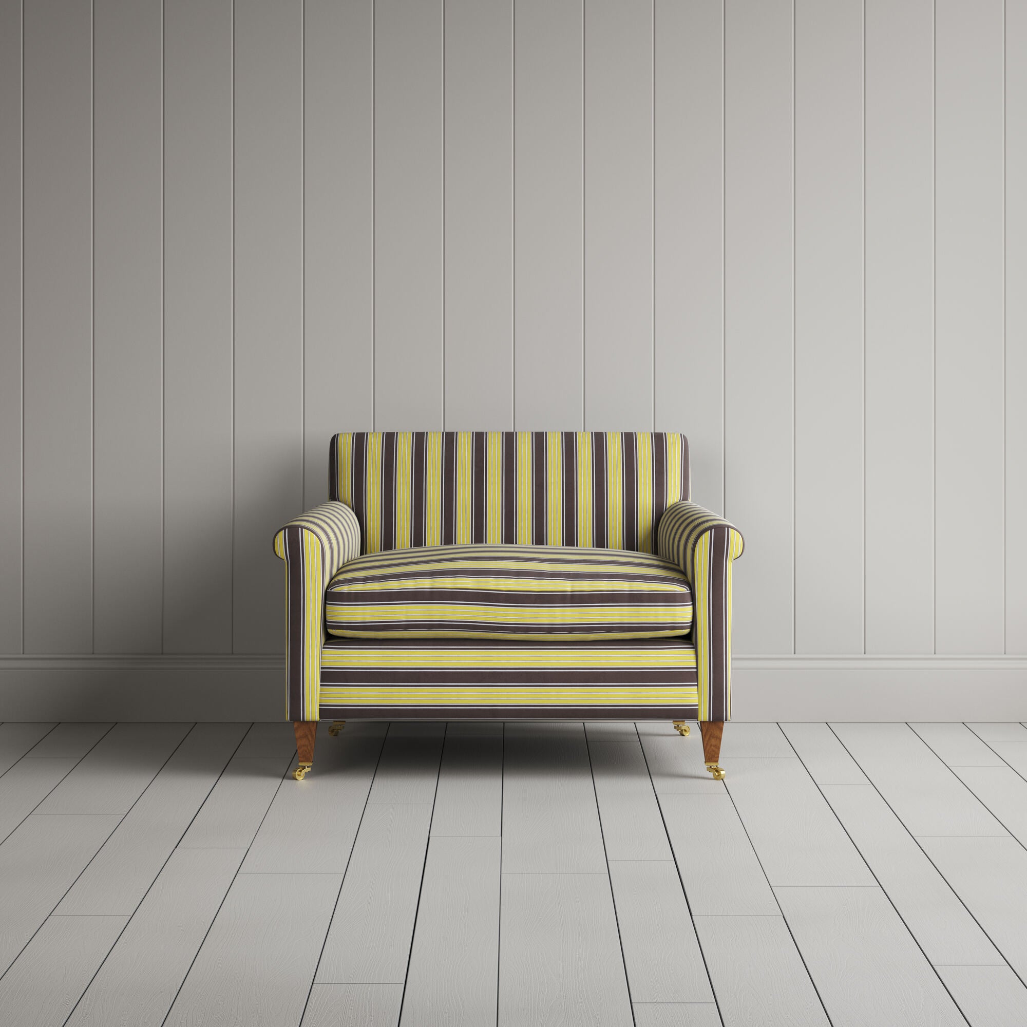  Front View of Idler Love Seat in Regatta Cotton, Custard 
