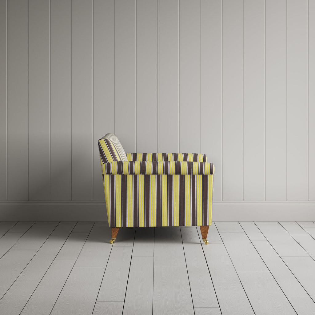  Side View of Idler Love Seat in Regatta Cotton, Custard 