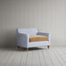 image of Idler Love Seat in Ticking Aqua Brown Frame and Classic Corduroy Stone Beige Seat