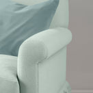 Arm detail closeup styled with NiX cushion, Laidback linen in Sky