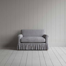 Curtain Call Love Seat in Ticking Cotton, Blue Brown - Nicola Harding
