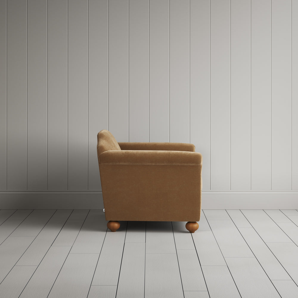  Side profile of the Stone Beige corduroy Dolittle love seat 