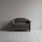 Dolittle Love Seat in Regatta Cotton, Charcoal, Front View - Nicola Harding