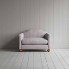 Dolittle Love Seat in Ticking Cotton, Berry, Front View - Nicola Harding