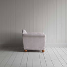 Dolittle Love Seat in Ticking Cotton, Berry, Side View - Nicola Harding