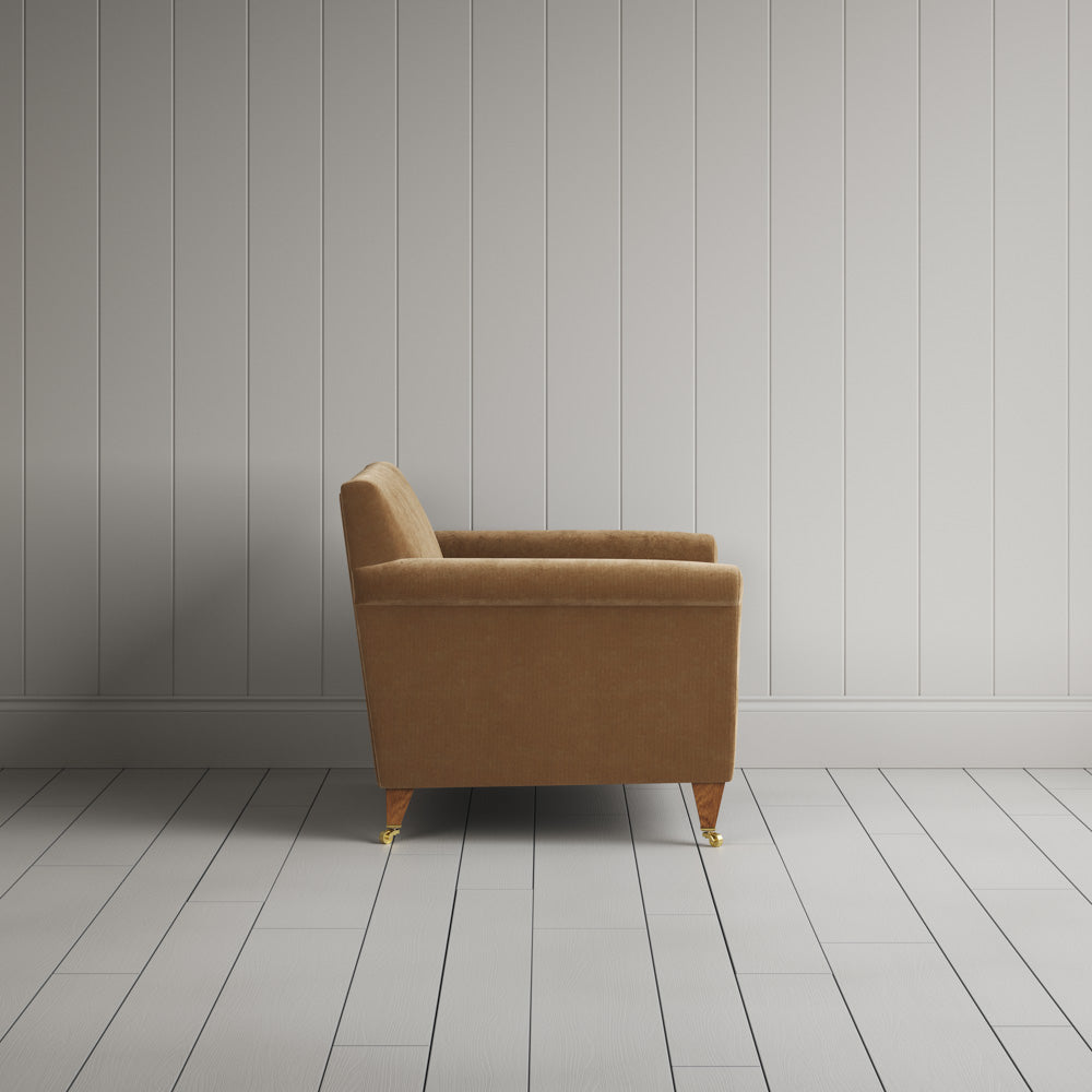  Side View of Idler Love Seat in Classic Corduroy Stone Beige 