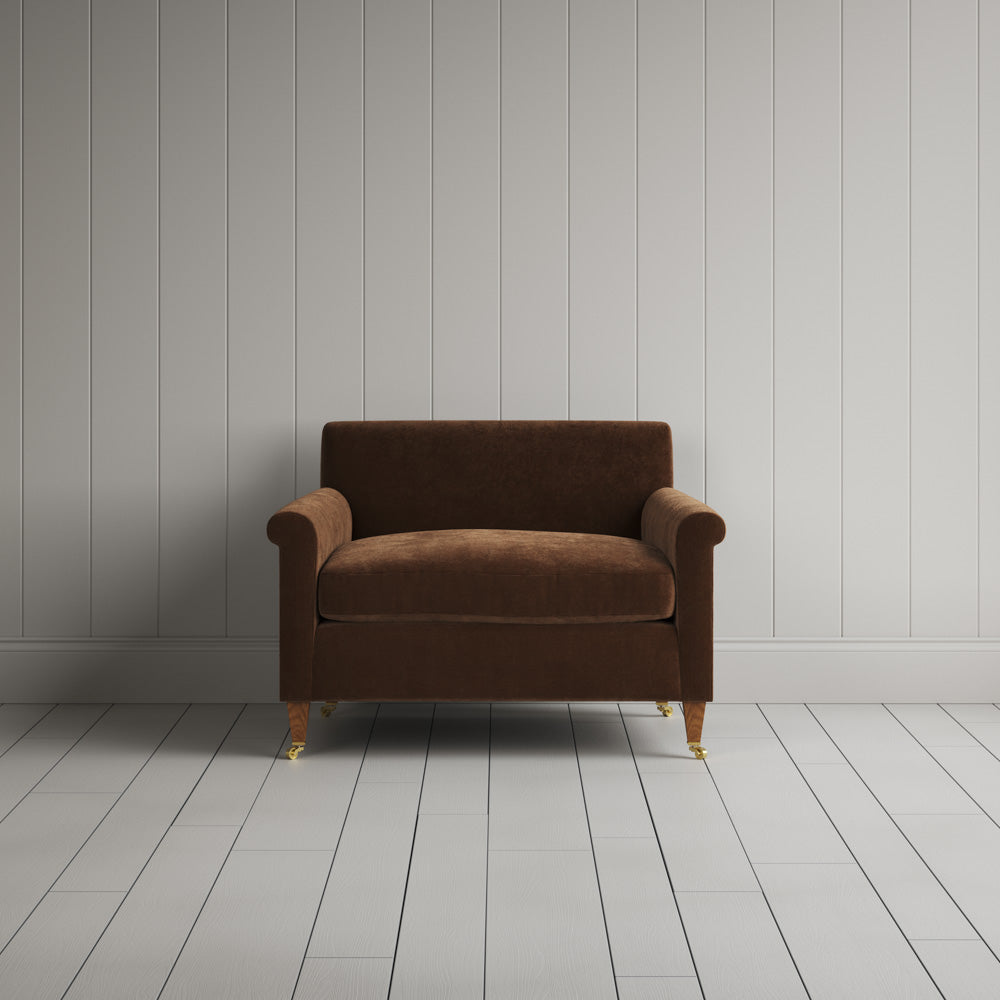  Idler Love Seat in Classic Corduroy Tobacco front view - NiX 
