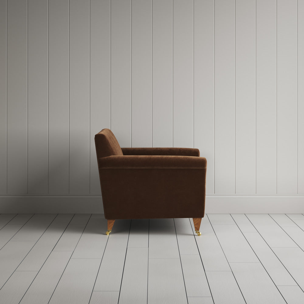 Idler Love Seat in Classic Corduroy Tobacco side profile - NiX