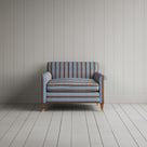 Idler Love Seat in Regatta Cotton, Blue, Front View - Nicola Harding